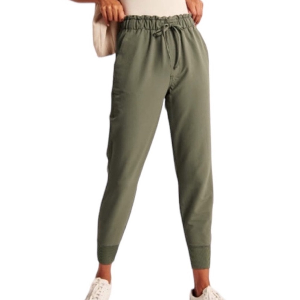 Abercrombie & Fitch Olive Green Drawstring Joggers